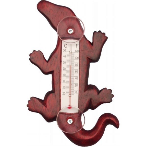 Songbird Essentials Climbing Stained Alligator Small Window Thermometer SE2170106